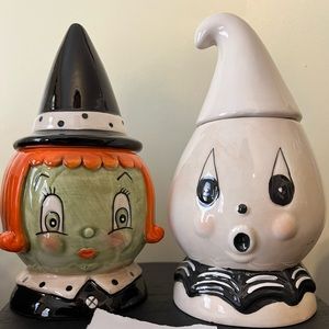 Johanna Parker witch and ghost candy jar set